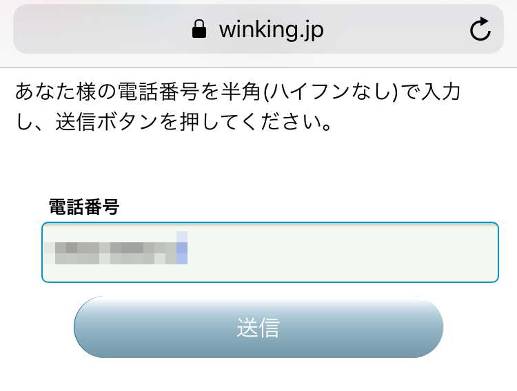 悪質出会い系サイト「Wink(ウインク)」の登録2