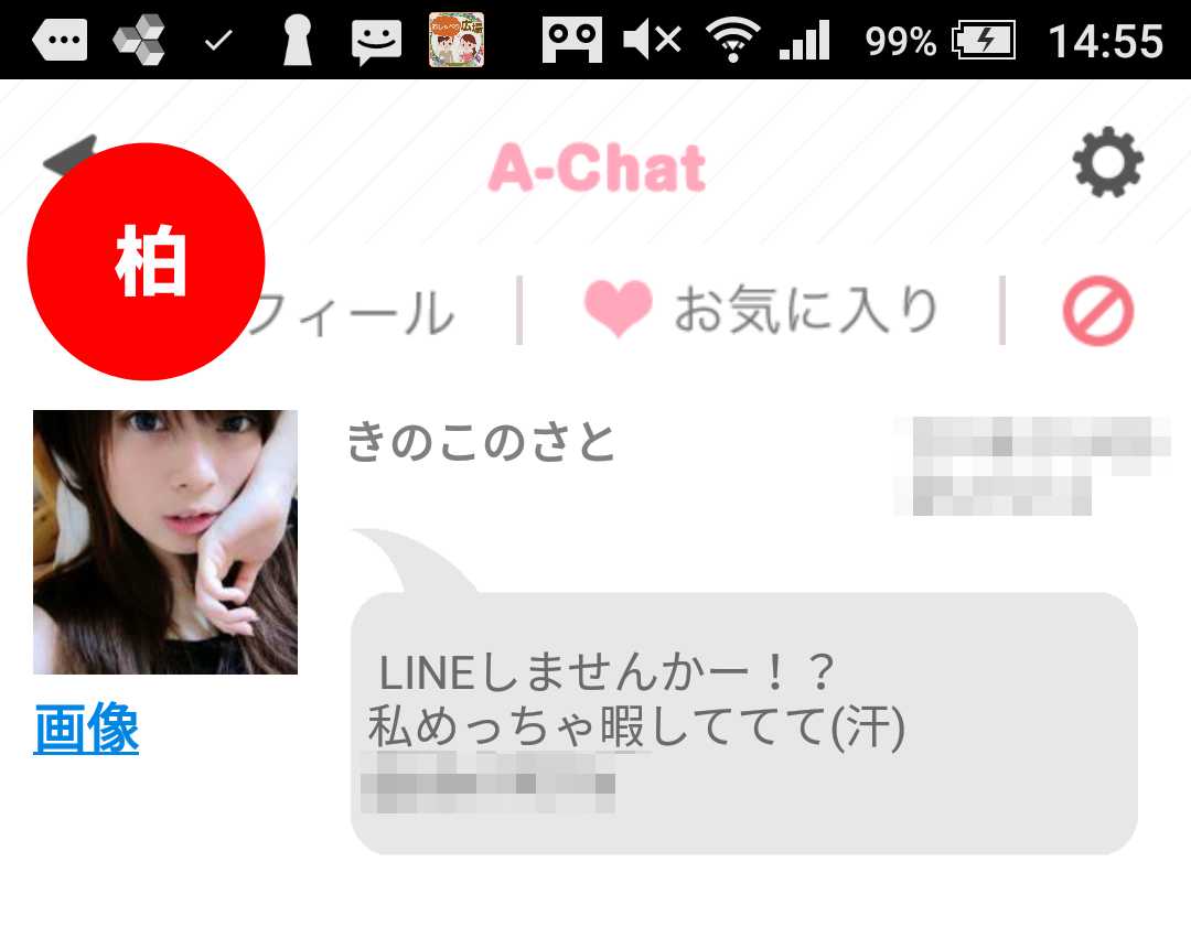 出会い系アプリ「A-Chat(エーチャット)」のサクラ調査/きのこのさとからのメッセージ(柏)
