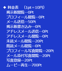 悪質出会い系サイト「WORLD(ワールド)」の料金表2