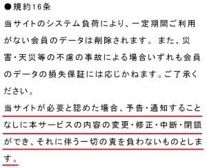 悪質出会い系サイト「B(ビー)」の利用規約2
