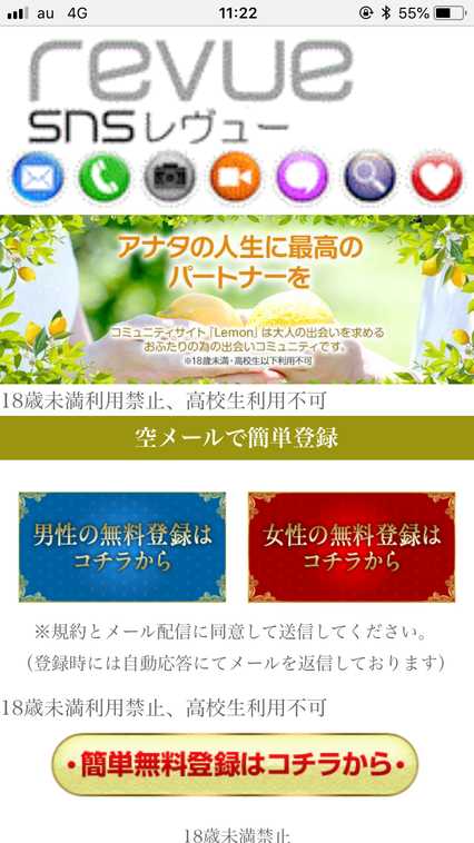 悪質出会い系サイト revue(レビュー)のtop画像