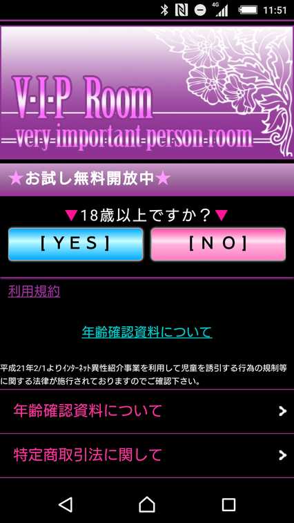 悪質出会い系サイト V・I・P Roomのtop画像