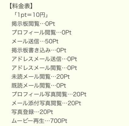 悪質出会い系サイト Clover(クローバー)の料金表