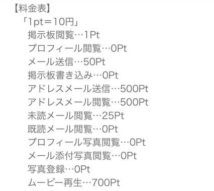 悪質出会い系サイト Sunshine(サンシャイン)の料金表