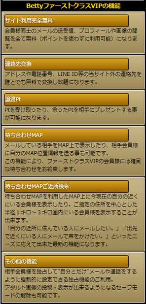 悪質出会い系サイト BETTY(ベティー)の料金表