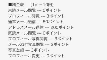 出会い系・詐欺サイト　SPEED(スピード)の料金表