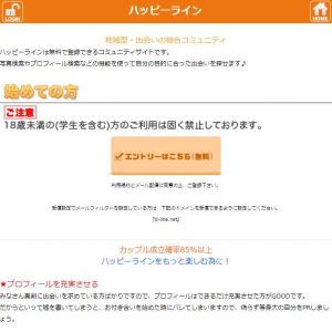 悪質出会い系サイト「ハッピーライン(8-line)」のTOP
