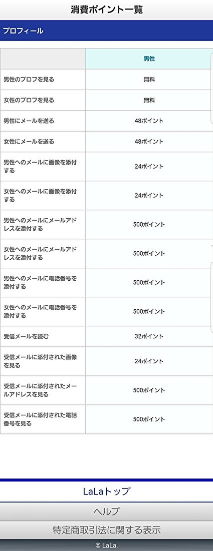 悪質出会い系サイト「LaLa」のtop画像