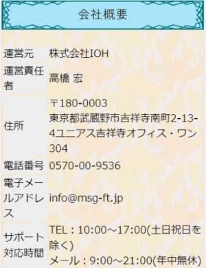 会社概要のスクリーンショット