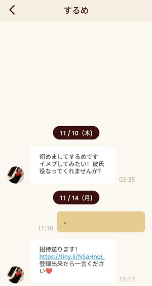 サクラ(業者)であるするめとのやり取り