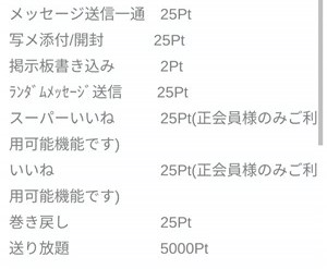 消費ポイント一覧画面のスクリーンショット