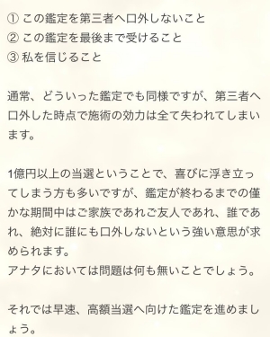 偽鑑定師からのメッセージの一部