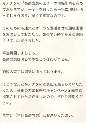 偽鑑定師からのメッセージの一部