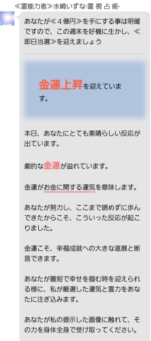 偽鑑定師からのメッセージの一部