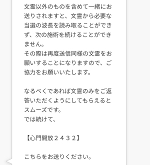 偽鑑定師からのメッセージの一部