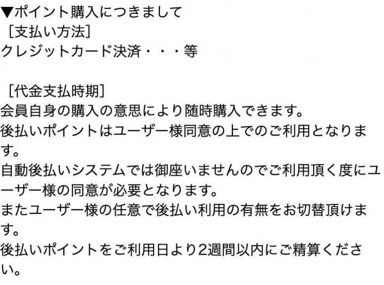 ポイント購入について