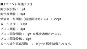 ポイント料金表