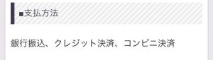 決済種別の案内のスクリーンショット