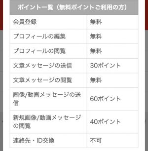 利用料金のスクリーンショット