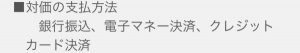 決済種別の案内のスクリーンショット