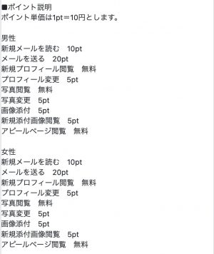 ポイント料金表